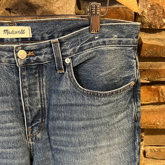 Madewell Low-Slung Straight Leg Button Fly 100% Cotton Jeans - Picture 4 of 10